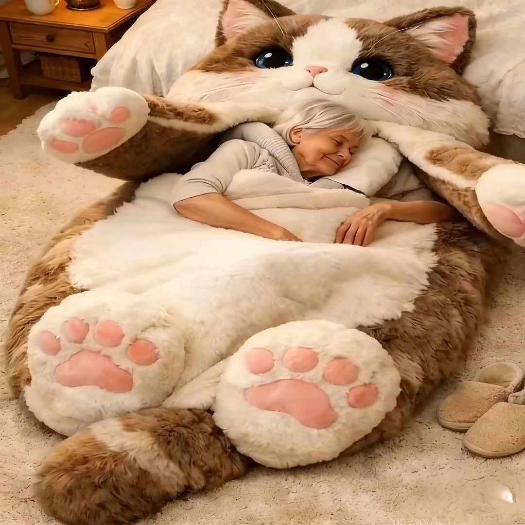 🔥Second item 40% off🔥🐱 Fluffy cat sleeping bag– Soft, Warm & Purrfectly Cozy😴💤