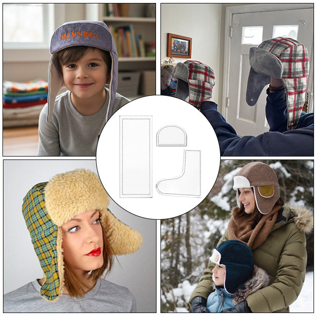 Aviator Hat Sewing Template Set - Winter Hats for Family - With Instructions