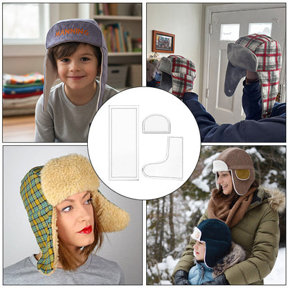 Aviator Hat Sewing Template Set - Winter Hats for Family - With Instructions