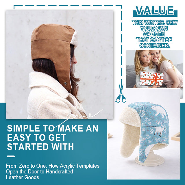 Aviator Hat Sewing Template Set - Winter Hats for Family - With Instructions