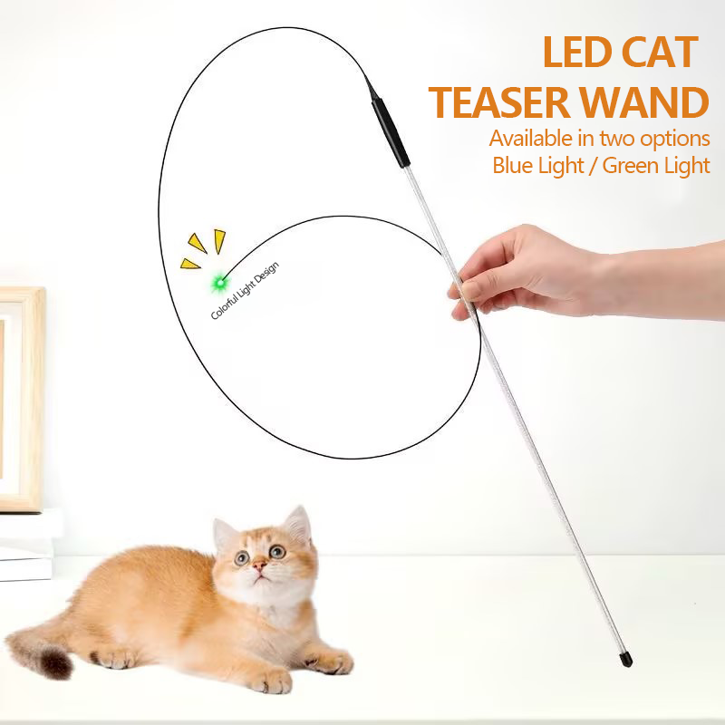 2026👉 Veterinarian Developed😻Laser Cat Teaser Stick😼Innovative Self-Play Fishing Rod & Hunting Toy for Cats