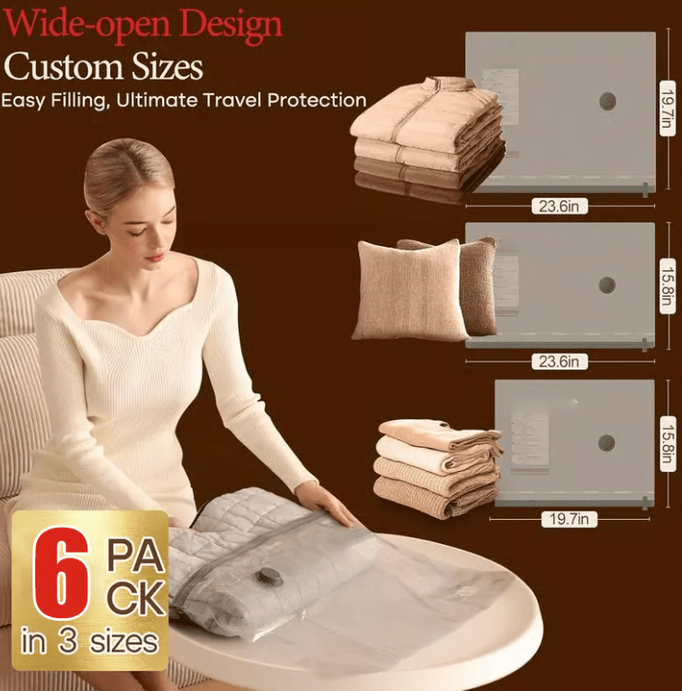 Cordless Travel Vacuum Storage Compression Bag Set USB Rechargeable Handheld Pump with Built-in Battery - Waterproof and Reusable, Saves Clothing and Packing Space