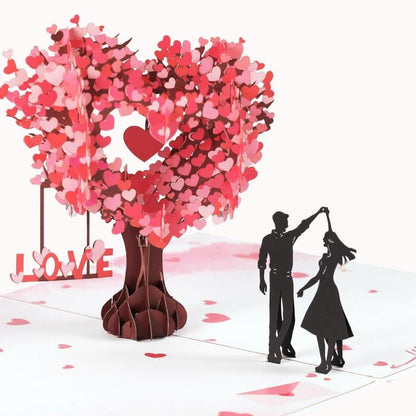 💗Valentine's Day✨Pop Up Anniversary Card, 3D Valentine's Day Anniversary Card with Love Tree & Hearts