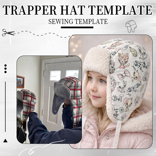Aviator Hat Sewing Template Set - Winter Hats for Family - With Instructions