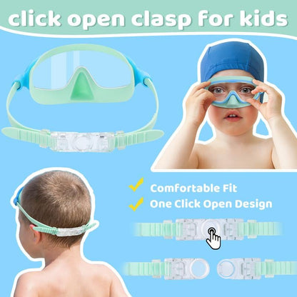 🏊‍♀️Last Day Buy 1 Get 1 Free🏊‍♀️-HD children's large frame waterproof and anti-fog swimming goggles