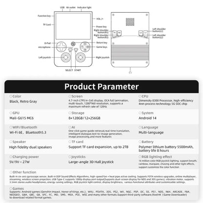 72%OFF🔥RG477V New Upgraded Portable Retro Game Console, supports ten emulators, ultra-high definition graphics, perfect gift