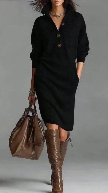 Long Loose Knitwear Long Elegant Dress