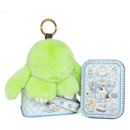 Handcrafted Soft Bunny Charm: Adorable Plush Rabbit Toy Keychain