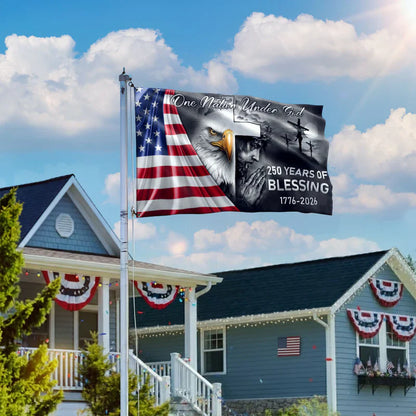 Cowgic 250 Years Of Blessing America Flag, One Nation Under God Grommet Flag