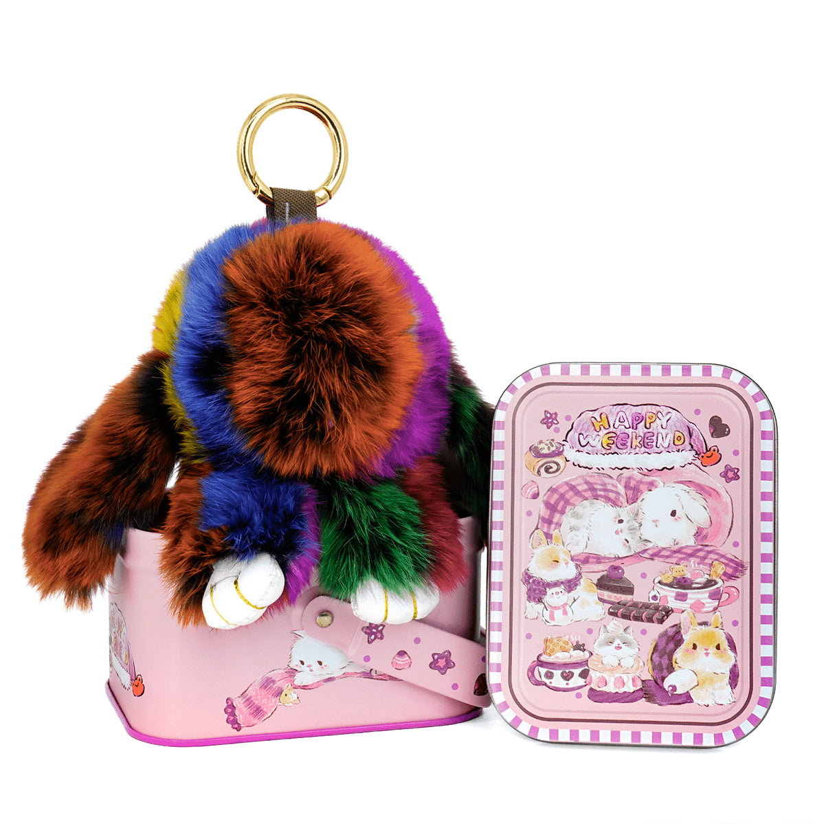 Handcrafted Soft Bunny Charm: Adorable Plush Rabbit Toy Keychain