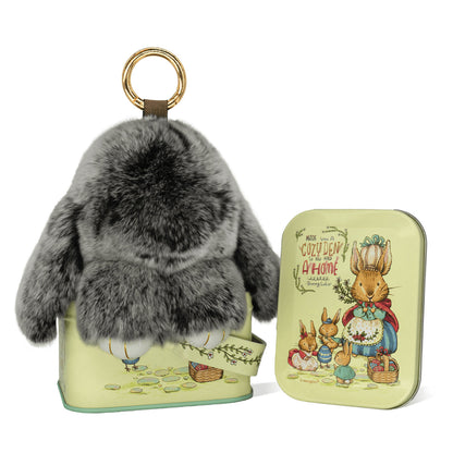 Handcrafted Soft Bunny Charm: Adorable Plush Rabbit Toy Keychain