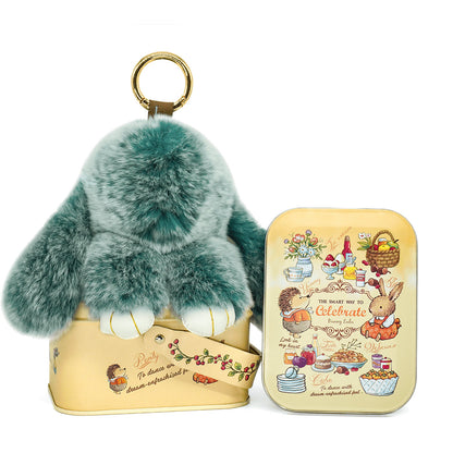 Handcrafted Soft Bunny Charm: Adorable Plush Rabbit Toy Keychain