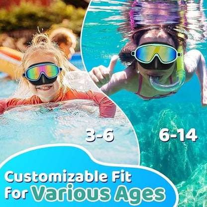 🏊‍♀️Last Day Buy 1 Get 1 Free🏊‍♀️-HD children's large frame waterproof and anti-fog swimming goggles