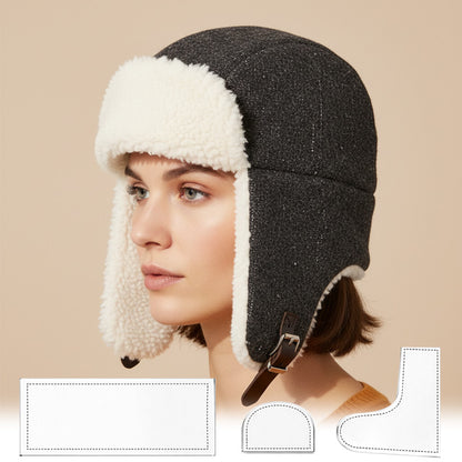Aviator Hat Sewing Template Set - Winter Hats for Family - With Instructions