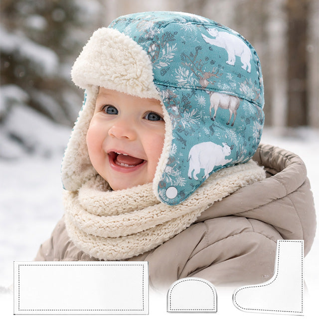 Aviator Hat Sewing Template Set - Winter Hats for Family - With Instructions