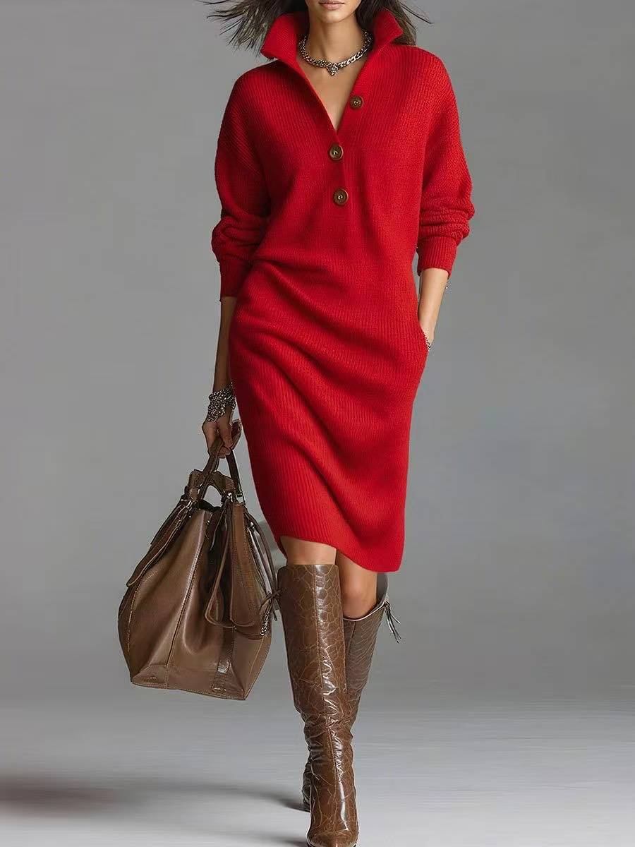Long Loose Knitwear Long Elegant Dress