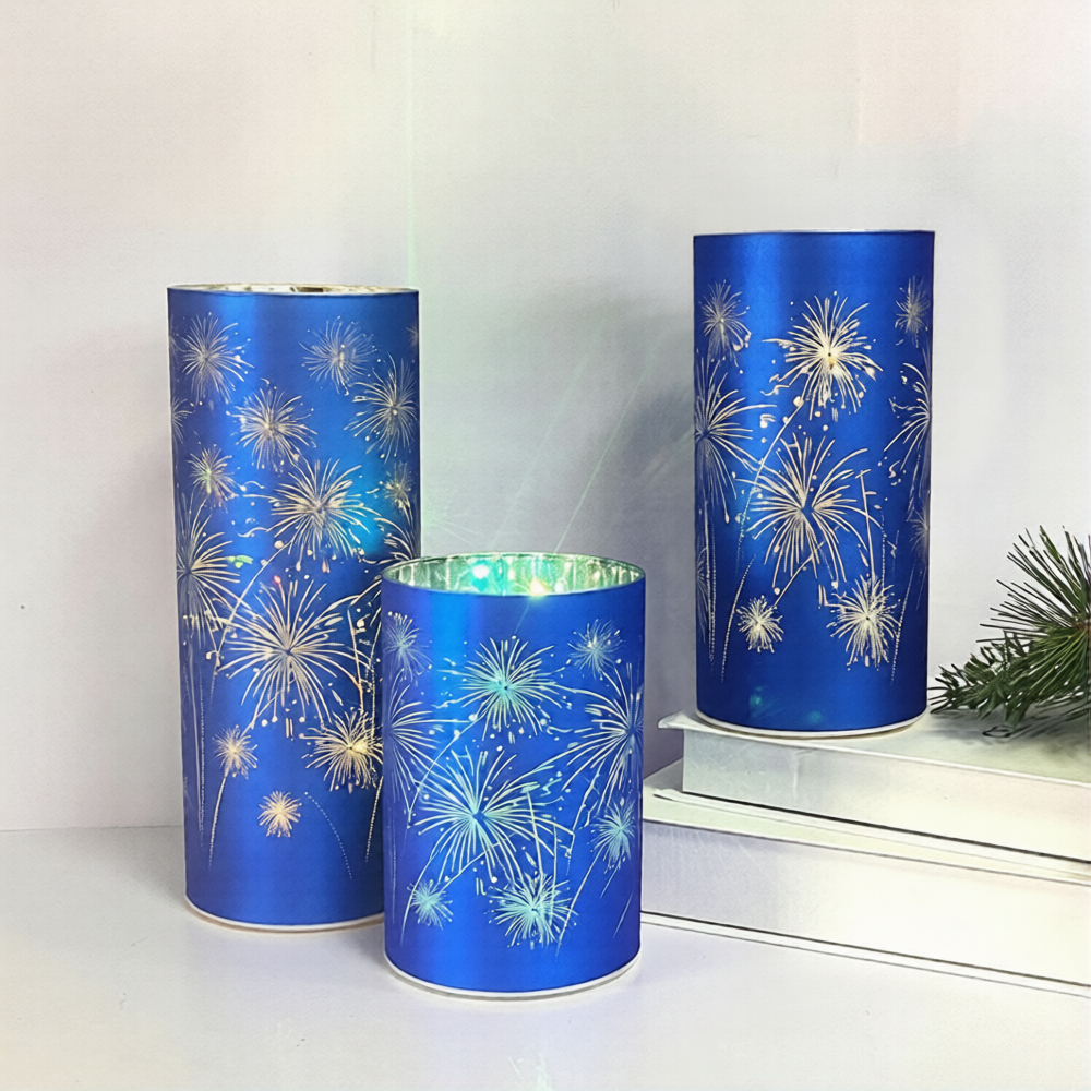🕯️ ✨ Celebration Firework Lanterns – Premium Patriotic Red, White & Blue Trio