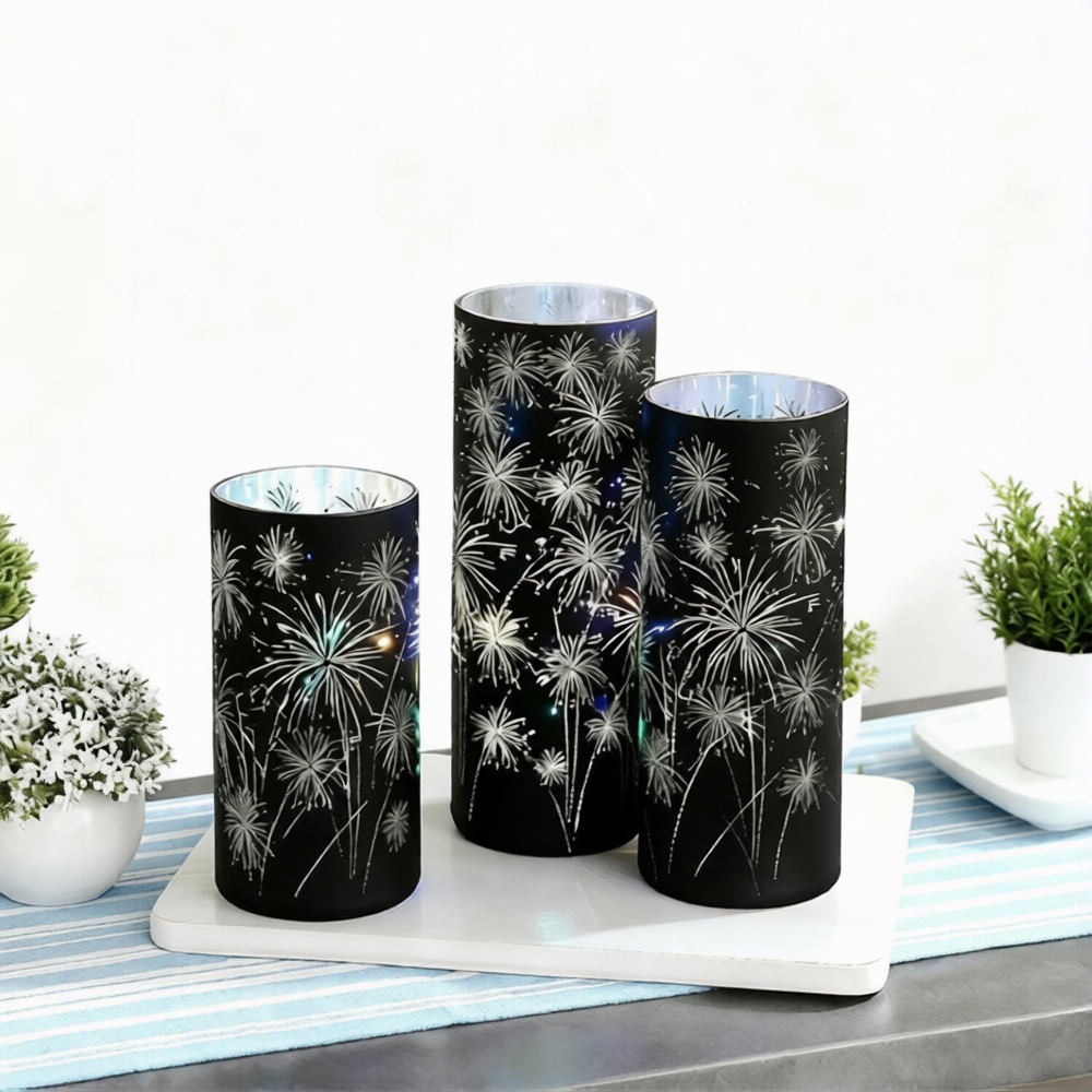 🕯️ ✨ Celebration Firework Lanterns – Premium Patriotic Red, White & Blue Trio